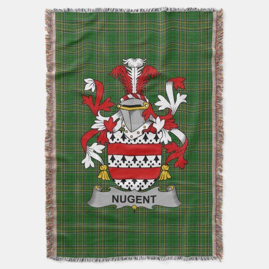 Irish Nugent Coat of Arms Family Crest Ireland Deken (Voorkant Verticaal)