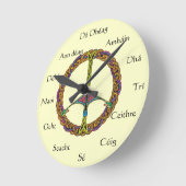 Irish Numbered Clock met Peace SIgn Ronde Klok (Hoek)