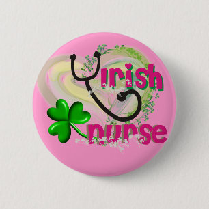 Irish Nurse Artsy Heart Gifts Ronde Button 5,7 Cm