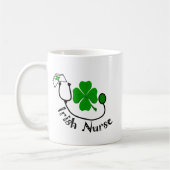 Irish Nurse Gifts, Green Clover Design Koffiemok (Links)