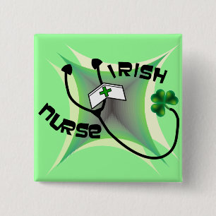 Irish Nurse Gifts Vierkante Button 5,1 Cm