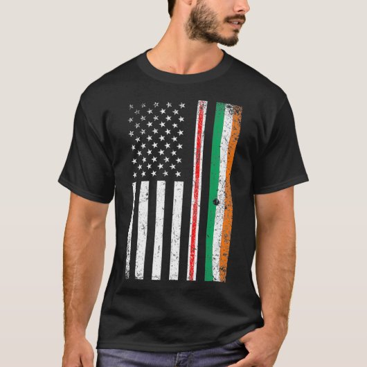 Irish Nurse St Patricks Day Irish American Flag T-shirt (Voorkant)