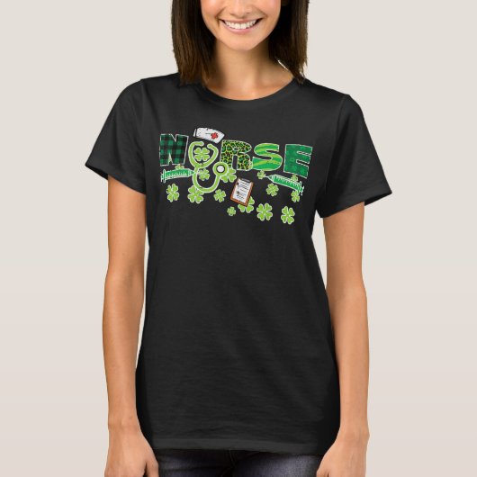 Irish Nurse St Patricks Day Scrub Saint Paddys T-shirt (Voorkant)