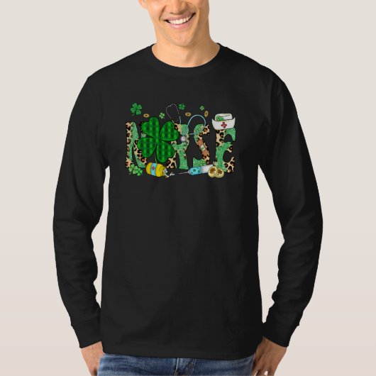 Irish Nurse Stethoscope Scrub St Patricks Day Nurs T-shirt (Voorkant)