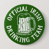 Irish | Officieel Drink team | Funny St Patricks Ronde Button 4,0 Cm (Voorkant)