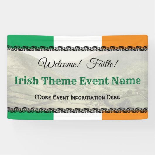 Irish or Ireland Theme Event Welkom Spandoek (Horizontaal)