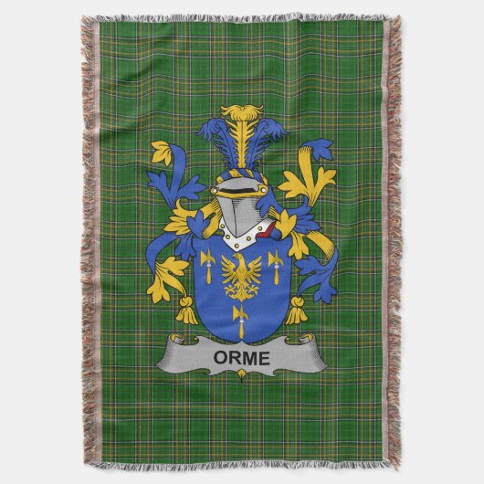 Irish Orme Coat of Arms Family Crest Ireland Deken (Voorkant Verticaal)