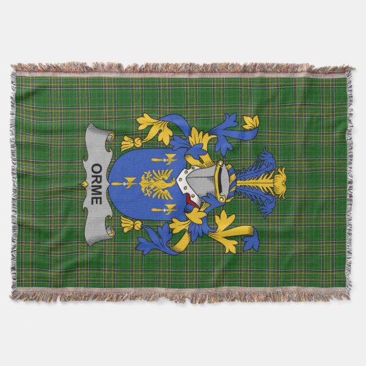 Irish Orme Coat of Arms Family Crest Ireland Deken (Voorkant)