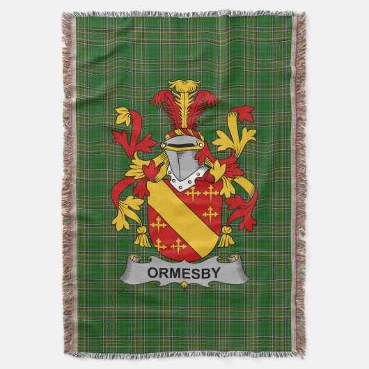 Irish Ormesby Coat of Arms Family Crest Ireland Deken (Voorkant Verticaal)