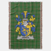 Irish Orpen Coat of Arms Family Crest Ireland Deken (Voorkant Verticaal)