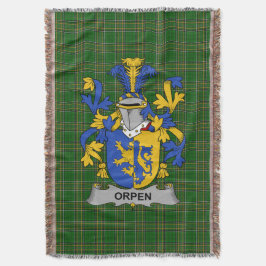 Irish Orpen Coat of Arms Family Crest Ireland Deken