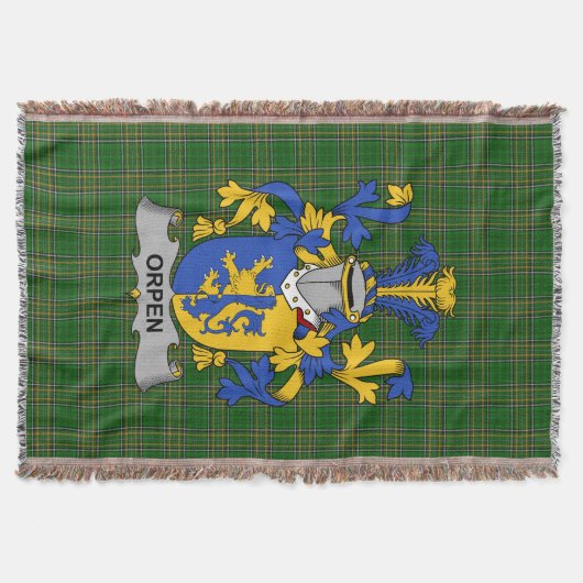 Irish Orpen Coat of Arms Family Crest Ireland Deken (Voorkant)