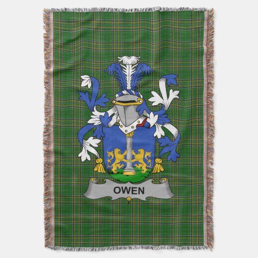 Irish Owen Coat of Arms Family Crest Ireland Deken (Voorkant Verticaal)