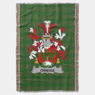 Irish Owens Coat of Arms Family Crest Ireland Deken