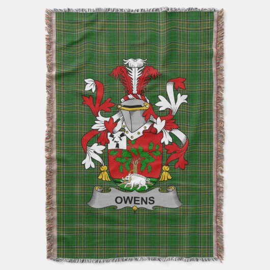 Irish Owens Coat of Arms Family Crest Ireland Deken (Voorkant Verticaal)