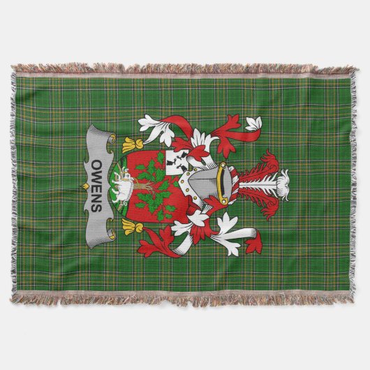 Irish Owens Coat of Arms Family Crest Ireland Deken (Voorkant)