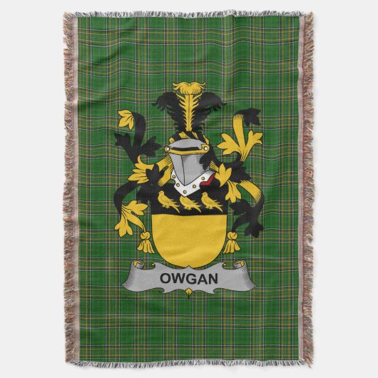 Irish Owgan Coat of Arms Family Crest Ireland Deken (Voorkant Verticaal)