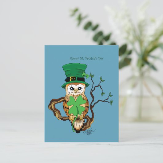 Irish Owl Briefkaart (Staand voorkant)