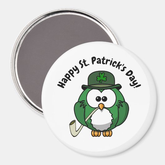 Irish Owl Circle Magnet (Voorkant / Achterkant)