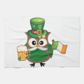 Irish Owl for St. Patrick's Day Theedoek (Horizontaal)