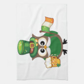 Irish Owl for St. Patrick's Day Theedoek (Verticaal)