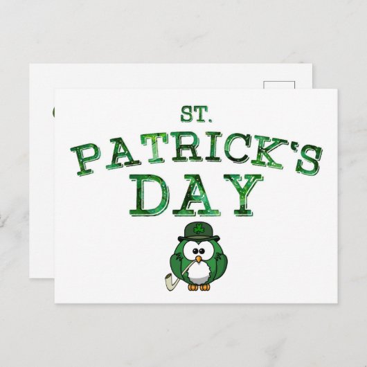 Irish Owl Holiday Briefkaart (Voorkant / Achterkant)