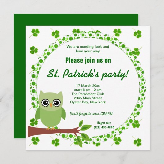 Irish Owl Kaart (Voorkant / Achterkant)