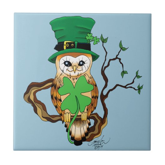 Irish Owl Tegeltje (Voorkant)
