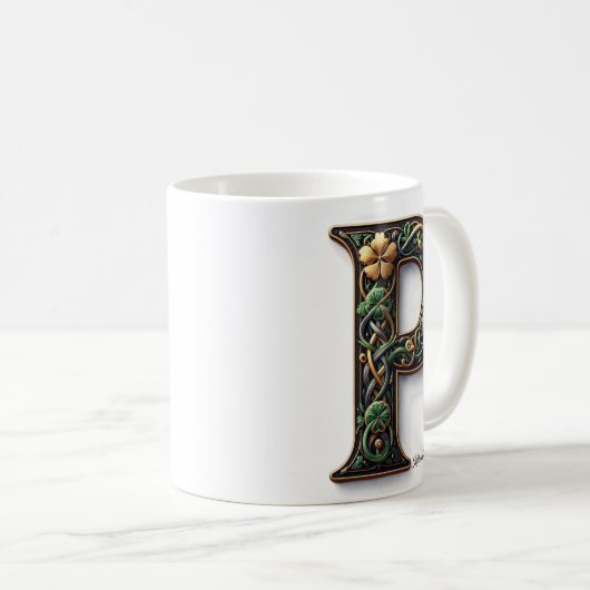 Irish P Monogram Coffee Mug Koffiemok (Voorkant rechts)