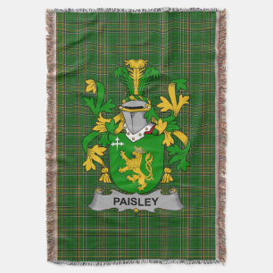 Irish Paisley Coat of Arms Family Crest Ireland Deken
