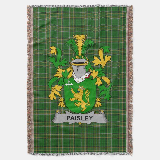 Irish Paisley Coat of Arms Family Crest Ireland Deken (Voorkant Verticaal)