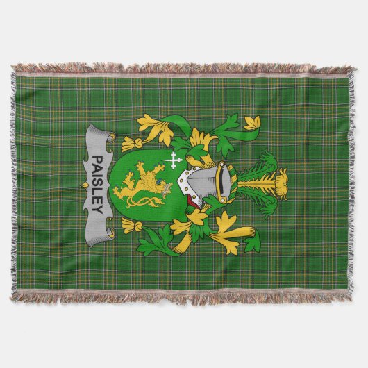 Irish Paisley Coat of Arms Family Crest Ireland Deken (Voorkant)