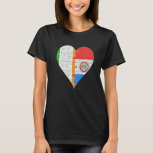 Irish Paraguayan Flag Heart T-shirt