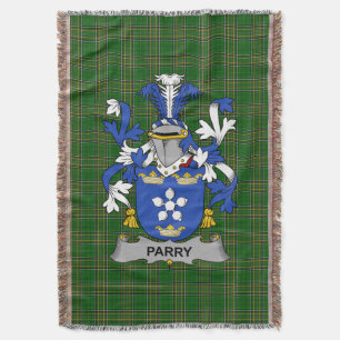 Irish Parry Coat of Arms Family Crest Ireland Deken