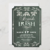 Irish Party Eat Drink en Irish Chalkboard Kaart (Voorkant)