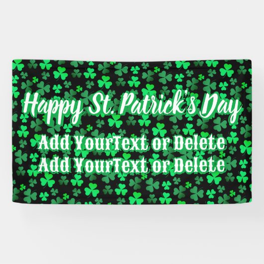 Irish Party Shamrock Clover Modern St Patricks Day Spandoek (Horizontaal)