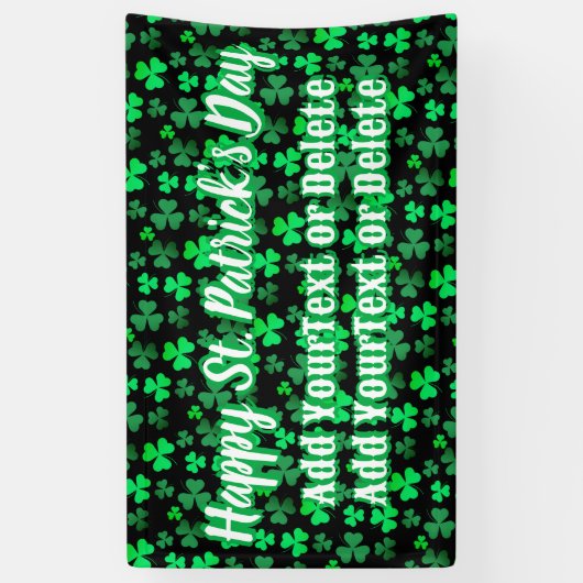 Irish Party Shamrock Clover Modern St Patricks Day Spandoek (Verticaal)
