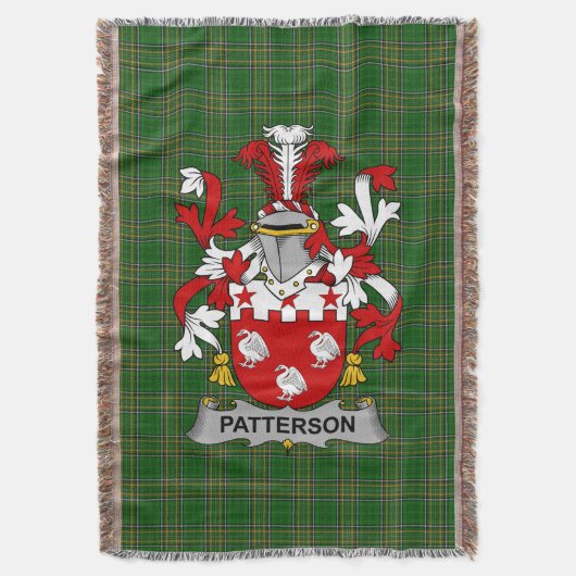 Irish Patterson Coat of Arms Family Crest Ireland Deken (Voorkant Verticaal)