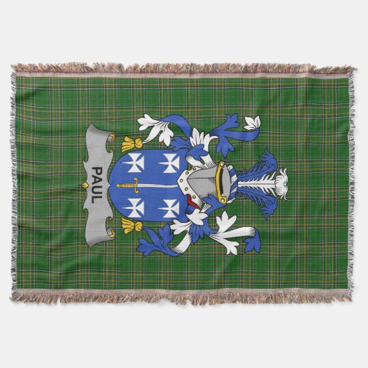 Irish Paul Coat of Arms Family Crest Ireland Deken (Voorkant)