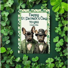 Irish Paws: Frans duo St. Patrick's Feestdagenkaart