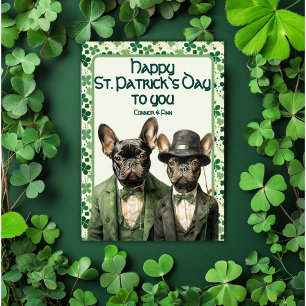 Irish Paws: Frans duo St. Patrick's Feestdagenkaart