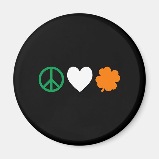 Irish Peace Love & Shamrocks Magneet (Voorkant)