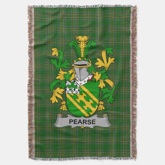 Irish Pearse Coat of Arms Family Crest Ireland Deken (Voorkant Verticaal)