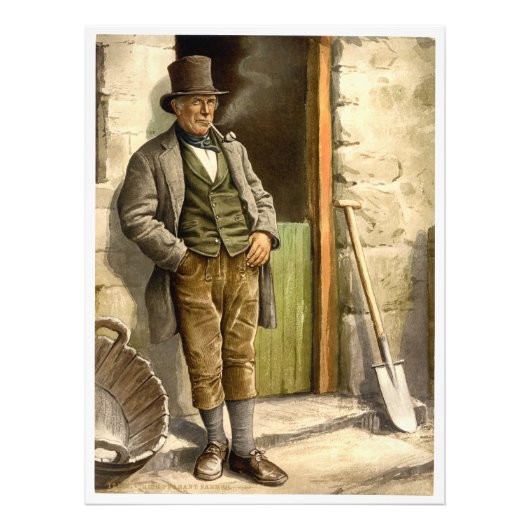 Irish Peasant Farmer 1890 Foto Afdruk (Voorkant)