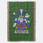 Irish Pendleton Coat of Arms Family Crest Ireland Deken (Voorkant Verticaal)