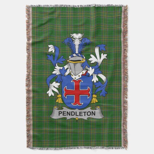 Irish Pendleton Coat of Arms Family Crest Ireland Deken (Voorkant Verticaal)