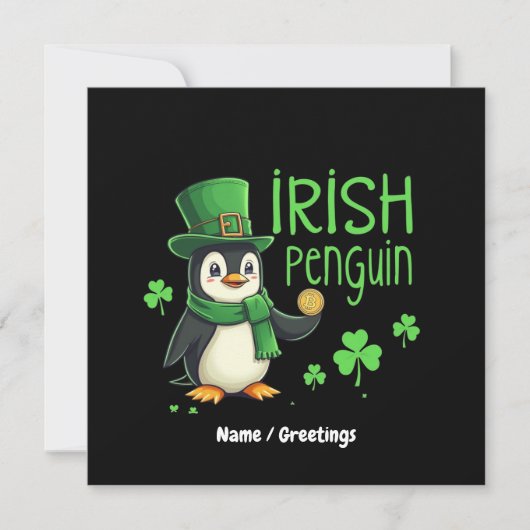 Irish Penguin Een gelukkige mix van plezier, Humor Kaart (Voorkant)