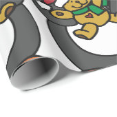 Irish Penguin Holding Christmas Teddy Bear Cadeaupapier (Rol Hoek)
