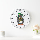 Irish Penguin Holding Christmas Teddy Bear Grote Klok (Huis)