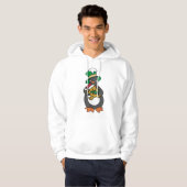 Irish Penguin Holding Christmas Teddy Bear Hoodie (Voorkant volledig)